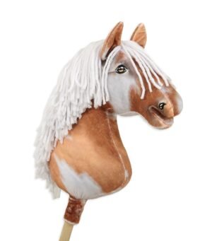 Calul pe un băț Super Hobby Horse Premium - cal tobiano bay cu coamă albă A3