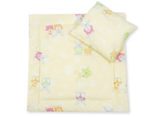 Set de lenjerie pentru cărucior cu pilotă și pernă 2 bucăți - Happy Rabbits galben