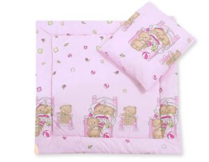 Set de lenjerie de prăjitură cu plapuma și pernă 2 bucăți - roz Teddies