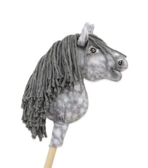 Calul pe un băț Super Hobby Horse cal premium gri pătat cu coamă gri A5