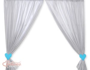 Perdelele camerelor pentru copii cu inimi gri și turcoaz