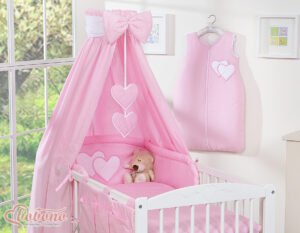 Baldachin din material textil - Hanging Hearts roz