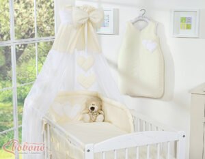 Copertină din șifon - cremă Hanging Hearts