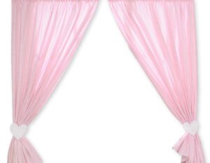 Perdelele pentru camera bebelușilor - Hanging Hearts roz în carouri