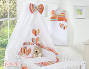 Baldachinul din material textil - Fâșii portocalii Hanging Hearts