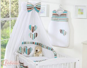 Baldachin din material textil - Fâșii maro Hanging Hearts