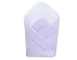 Cuibul pentru bebeluși cu rigidizare - Hanging Hearts cu buline albe pe liliachiu
