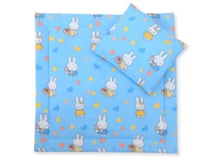 Set de lenjerie pentru cărucior cu plapumă și pernă 2 bucăți - Hallo rabbit blue