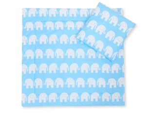 Set de lenjerie pentru cărucior cu pilotă și pernă 2 piese - Elephants Blue