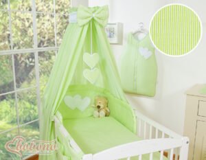 Baldachin din material textil - Fâșii verzi Hanging Hearts