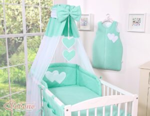 Baldachin făcut din șifon - mentă Hanging Hearts