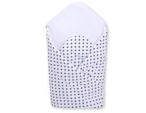Babynest cu rigidizare - Hanging Hearts cu puncte negre pe fond alb