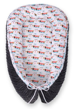 Cuibul de bebeluș cu două fețe Premium Cocoon pentru sugari BOBONO cățeluși minky