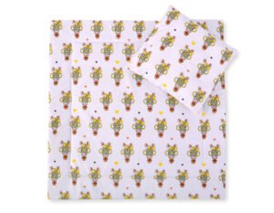 Set de așternut cu plapumă și pernă, 2 piese - Zebre galbene