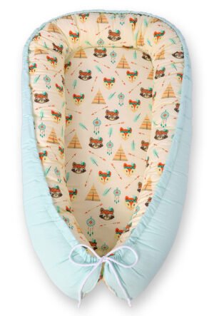 Baby Nest cocoon Premium cu două fețe pentru sugari BOBONO- cremă teepee
