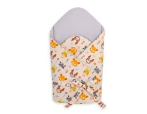 Cuibul pentru pui 2in1 cu rigidizare cu fundă - animale crem