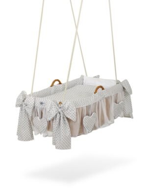 Pătuț suspendat Moses Basket - Mini rozete gri