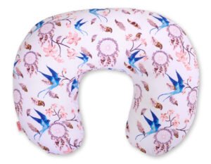 Pernă de alăptare pentru alăptare Croissant, detașabilă, hrănire fără mâini - Swallows Blue