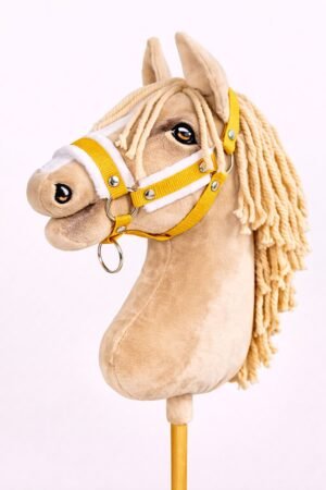 Halter reglabil pentru Hobby Horse A3 - galben miere cu blană albă