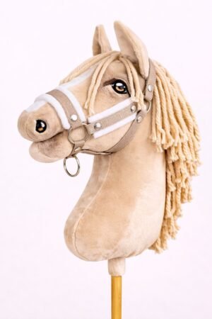 Halter reglabil pentru Hobby Horse A3 - bej cu blană albă