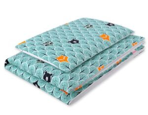 Set de așternut pentru bebeluși din bumbac 2 bucăți 120x90 cm - pădure de mentă