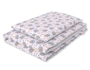 Set de așternut pentru bebeluși din bumbac de 2 bucăți 120x90 cm - gri hedgehogs