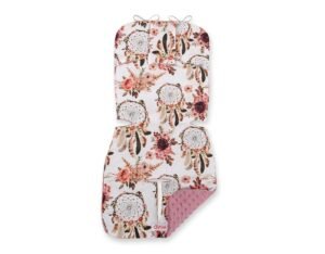 Inserție cu două fețe pentru cărucior BOBONO - prinde-vise cu flori/roz pastel