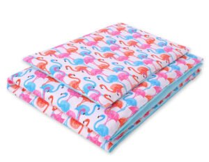 Set de lenjerie de pat pentru bebeluși din bumbac 2 bucăți 135x100 - flamingo