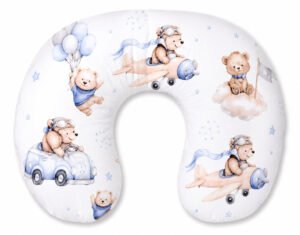 Pernă pentru alăptare pentru alăptare Pernă croissantă, detașabilă, hrănire fără mâini - Blue Sky Bears