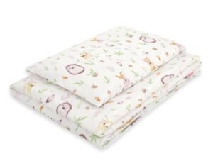 Set de așternut pentru bebeluși din bumbac de 2 bucăți 120x90 cm - moale în pădure