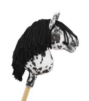Calul pe un băț Super Hobby Horse Premium - leopard cu coamă neagră A4