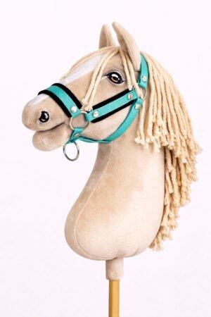 Halter reglabil pentru Hobby Horse A3 - mint cu blană neagră