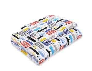 Set de lenjerie de pat 2 bucăți 75x100cm NOU-născut - mașini colorate
