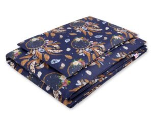 Set de lenjerie de pat pentru bebeluși din bumbac de 2 bucăți 135x100 cm - captatoare de vise albastru închis