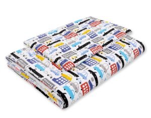 Set de lenjerie de pat de 2 piese cu umplutură 135x100 cm - mașini colorate