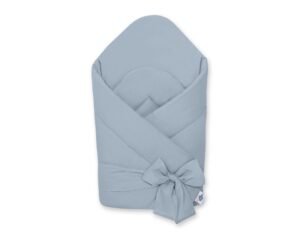 Cuib de bebeluș cu rigidizare cu fundă - albastru pastel