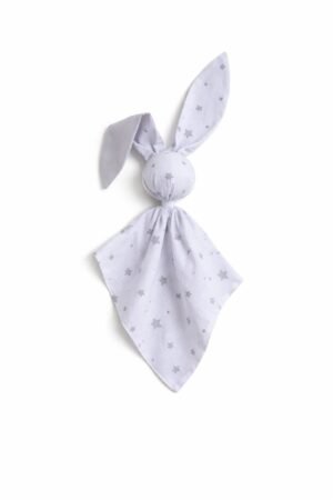DOUDOU Pătură moale, călduroasă și pufoasă pentru iepurași, din bumbac - Mini stele gri/gri