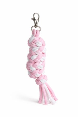 Cablu pentru Hobby Horse realizat din sfoară dublă - alb-roz
