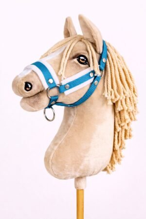 Halterul reglabil pentru Hobby Horse A3 - turcoaz cu blană albă