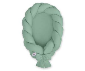 Cuibul împletit pentru bebeluși 2 în 1 - verde pastel