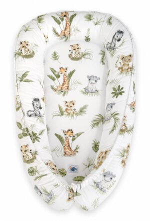 Cuibul de bebeluș cu două fețe Premium Cocoon pentru sugari MY SWEET BABY- Little Safari