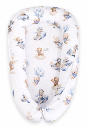 Cocon Premium cu două fețe pentru pui MY SWEET BABY- Blue Sky Bears