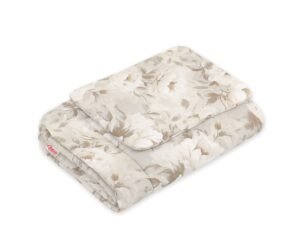 Set de așternut 2 bucăți 75x100cm NOU-născut - bujori bej