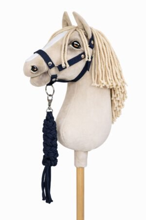 Set pentru Hobby Horse: halter A3 + Cablu din cablu - albastru marin