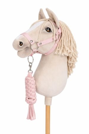 Set pentru Hobby Horse: halter A3 + Cablu din cablu - roz pudră
