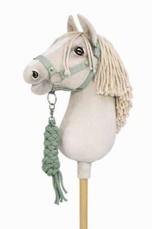 Set pentru Hobby Horse: halter A3 + Cablu făcut din sfoară - salvie