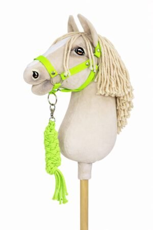 Set pentru Hobby Horse: halter A3 + Cablu din cablu - verde neon