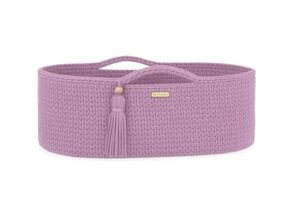 Coș Moses BOHO Bumbac Handmade cu saltea - lavandă