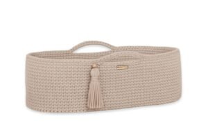 Coș Moses BOHO Bumbac Handmade cu saltea - bej deschis