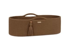 Moses Basket BOHO Bumbac Handmade cu saltea - Mocca
